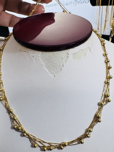 18K 750 Genuine Gold Box Balls Chain Necklace 15.7”/16” long 3mm 6.96g Choker! - Picture 17 of 23