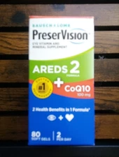 Bausch + Lomb PreserVision, AREDS 2 + CoQ10 - 80 Soft Gels, Exp:02/2027