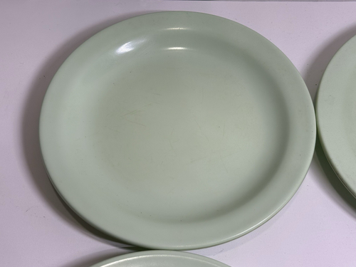 Boonton Ware 7" Plate Set Of 4 Melamine Vintage USA made Green 5105-7 - Picture 4 of 14