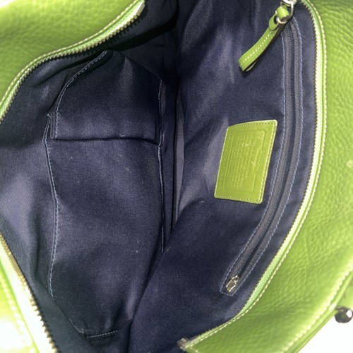 Vintage Coach Hamilton LG grün genarbtes Leder Beuteltasche Handtasche F13083 mit Kalbsleder gebraucht, in einwandfreiem Zustand - Bild 11 von 16