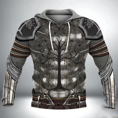 Viking Warrior 3D Hoodie Norse Fantasy Medieval Armor Tree of Life - product listing photo