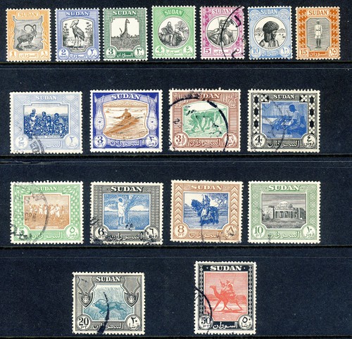 SUDAN 1951-61 The Complete Pictorial Set SG 123 to SG 139 MINT & VFU - Picture 1 of 2