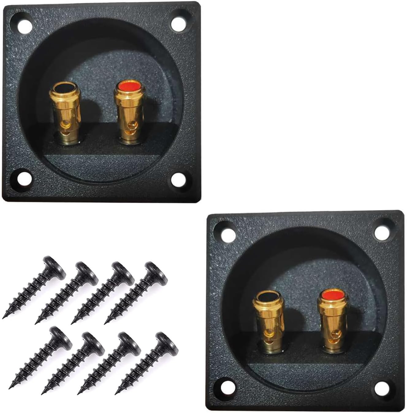 2Pcs 2-Way Speaker Box Terminal Cup with Banana Plugs Binding Post Subwoofer Box
