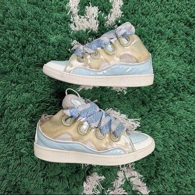 Size 11 - Lanvin Curb Sneaker White Light Blue - Worn (44)