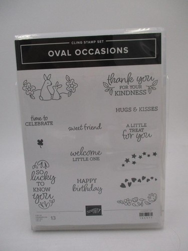 Neu Stampin' Up! Oval Anlässe Cling Stempel Set Willkommen Freund Danke