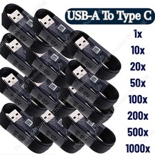 100X Bulk Lot Type C Charger Cable USB C Fast Charging Cord For Samsung Android