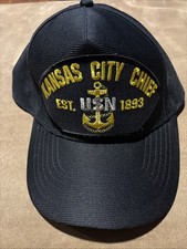 Kansas City Chief USN Navy Hat Eagle Crest Cap EST 1893 Black Anchor Made USA