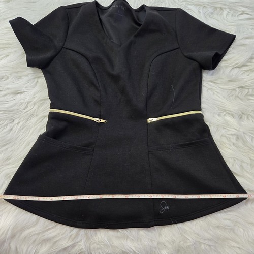 JAANUU Scrubs nero oro cerniera donna taglia small maglia aderente top pantaloni jogger - Foto 16 di 20