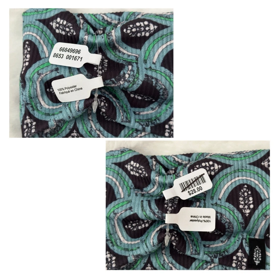 Free People Blue Headband Bundle Blue Paisley Plain Blue Multicolor Stretch NWT - Image 3 of 4