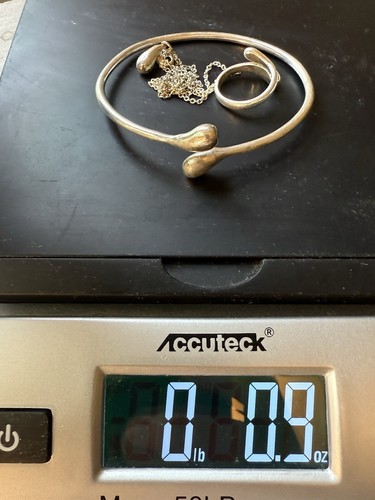 Sterling Silver Teardrop Jewelry Lot Necklace Bracelet Ring - Picture 18 of 20