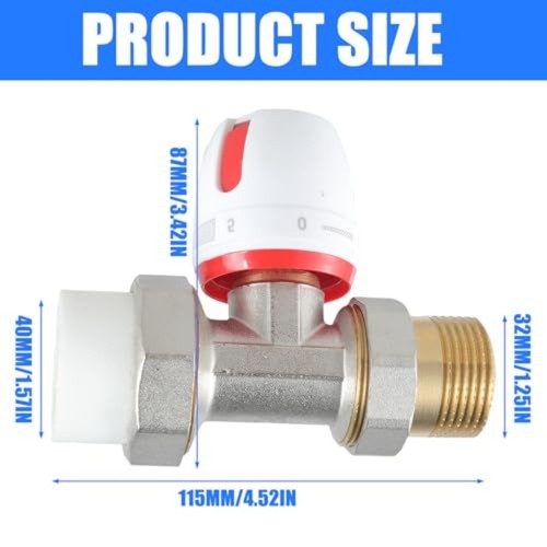 Thermostatic Brass Corner Radiator Valve Kit for Temperature Adjustment - Picture 2 of 6