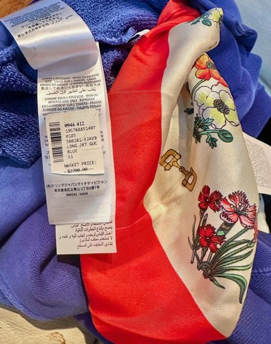 3K New Gucci 2019 Blue Oversized Jacket 38 40 42 44 2 4 6 8 Coat GG Logo XS S M - Picture 4 of 24