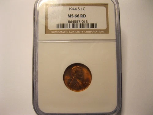 1944-S LINCOLN WHEAT CENT NGC-MS 66 RD OUTSTANDING EYE APPEAL!