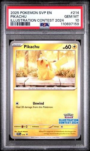 2025 POKEMON SVP EN-SV BLACK STAR PROMO ILLUSTRATION CONTEST 2024 PIKACHU PSA 10