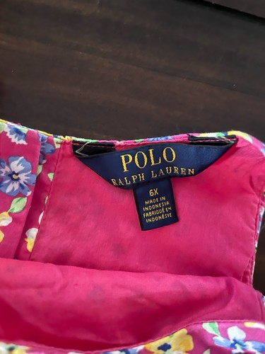 Polo Ralph Lauren Floral Print Dress For Girls Size 6X (missing belt) - Picture 4 of 5