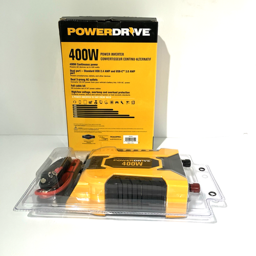 PowerDrive 400 Watt Power Inverter Model PDI400 11-15V DC 115V AC 58-62Hz - Picture 3 of 14