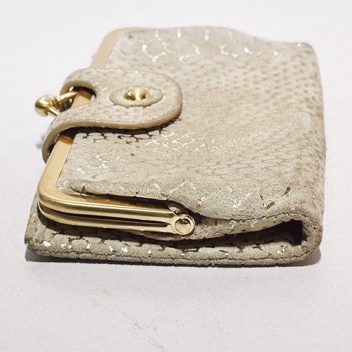 HOBO The Original Alice Leather Wallet Beige Suede Gold Animal Print Purse (t56) - Bild 10 von 24