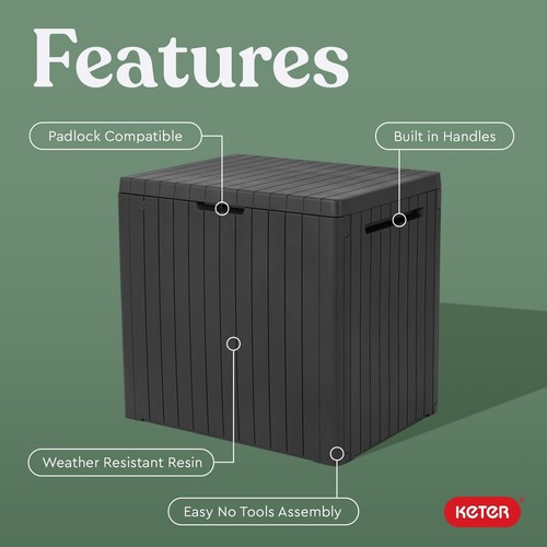 30 Gallon Resin Outdoor Storage Box and Patio Furniture Side Table for Pool... - Picture 5 of 9