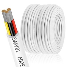 18 Gauge 3 Conductor Electrical Wire, 65.6FT 18 AWG Tinned Copper Stranded Lo...
