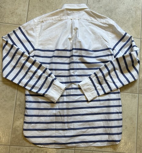 Ralph Lauren Classic Fit Men’s Long Sleeve Button Up Shirt White + Blue Large - Picture 5 of 7