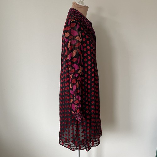 Mini abito DIANE von FURSTENBERG DVF RUNWAY Makayla labbra stampa a pois chiffon usato in ottime condizioni 8 - Foto 4 di 12