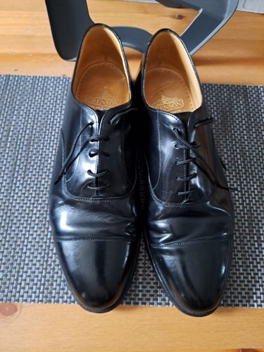 Zapatos de vestir Oxford de cuero negro GRENSON Feathermaster puntera talla UK 8,5 EF - Imagen 5 de 9