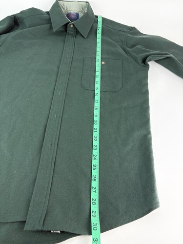 Camisa De Colección Años 60 Pendelton Parcheado Codo Manga Larga Lana Franela Verde Med - Imagen 4 de 8