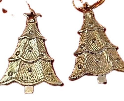 2 adornos para árbol de Navidad Lenox tono plata aprox. 3 x 3 - Imagen 1 de 4