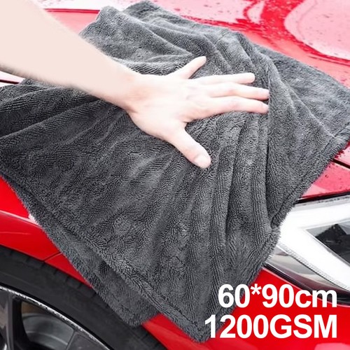 Water Absorbing Car Wash Microfiber Drying Towel Twisted Loop 60*90cm 1200GSM - Picture 2 of 7