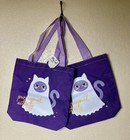 Cat Tote Bag Halloween Purranomal Activity (Lot Of 2) Shopping Reusable NEW