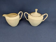 Lenox Mansfield & Creamer & Covered Sugar 14K Trim Cream USA 1st MINT