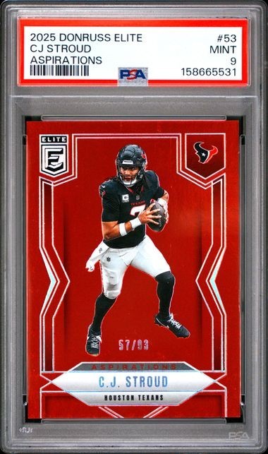 2025 Panini Donruss Elite - C.J. Stroud #53 Aspirations 57/93 PSA 9