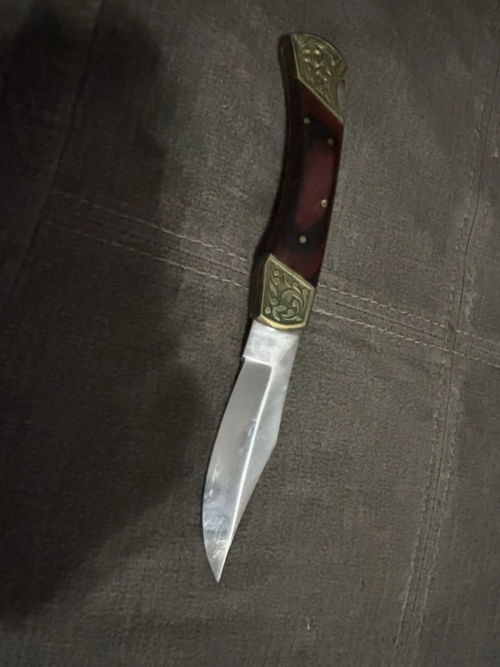 Funda/funda de cuchillo Harley Davidson de cuero negro para cinturón con cuchillo rara década de 1980 Foto 2 de 4