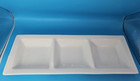 EVERYDAY White Porcelain 15 1/2" Stoneware Divided Garnish Dish 3-Sections