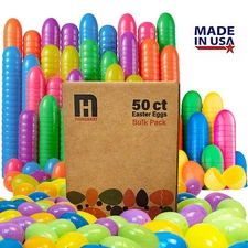 50/500 PCS 2.25" Plastic Easter Eggs Empty Easter Eggs Fillable Bright Eggs Bulk
