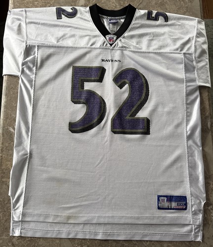 RAY LEWIS BALTIMORE RAVENS JERSEY-SZ. 2XL WHITE REEBOK NFL EQUIPMENT ON FIELD-VG - Picture 12 of 24