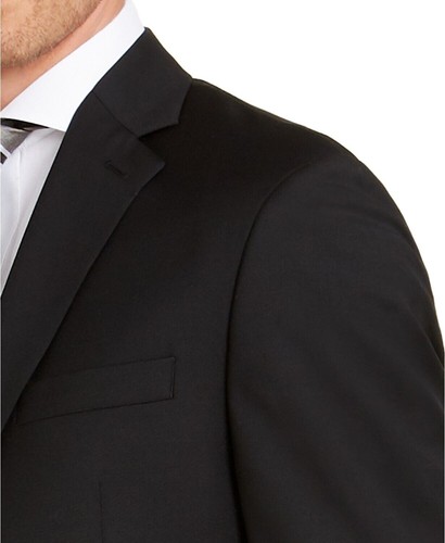 Michael Kors Mens Modern fit Suit Jacket Blazer 38 S Black Solid Stretch - Picture 3 of 5