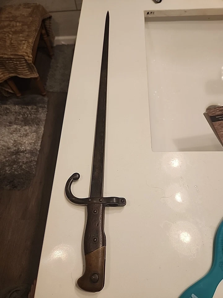 Espada/bayoneta "hierba" imperial francesa 1874. Sin afilar con pátina. Prus War Foto 3 de 4