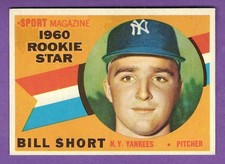 1960 Topps - 142 Bill Short Rookie Star - New York Yankees - NrMt CENTERED