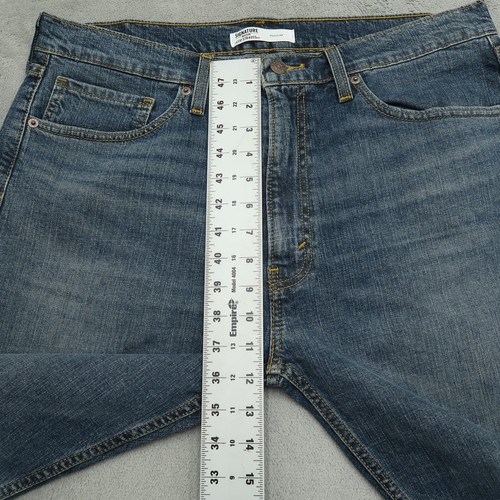 Levi's Signature Jeans Mens Size 36x32 Blue Regular Straight Stretch Denim Pants - Picture 16 of 17