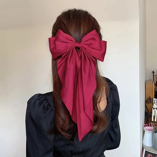 Big Satin Bow Hair Clip Women Girls Ribbon Barrette Clamp UK Elegant Hair Style - Picture 17 of 30