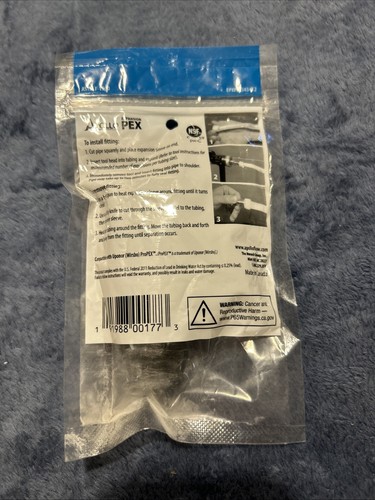 Pex-A Poly Alloy Tee 3/4 X 3/4 X 1/2 “ Apollo Fitting Black  Free Ship 1D - Picture 4 of 4