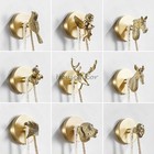 Brass Animal Shape Decorative Coat Hook Wall Mounted Bedroom Clothes Hat Hanger