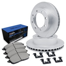 For Ford F-150 Heritage 04 R1 Concepts Slotted Front Brake Kit w Semi-Met Pads