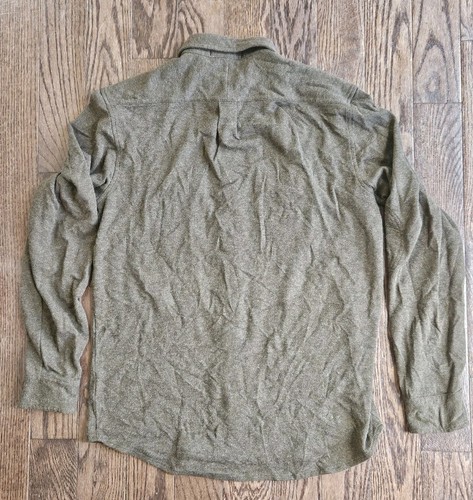 Polo Ralph Lauren Shirt Men’s Medium Cotton Alpaca Button Front Herringbone - Picture 2 of 8
