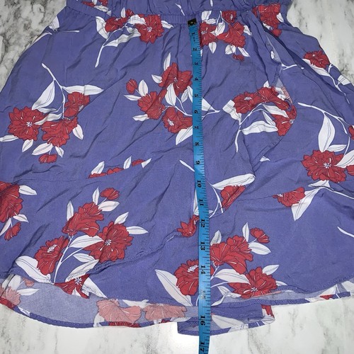Express Purple Floral Spaghetti Straps Mini Wrap Dress Size M  - Picture 8 of 10