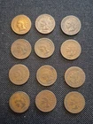 12 Assorted Vintage 1880s Indian Head Penny Coin Collection