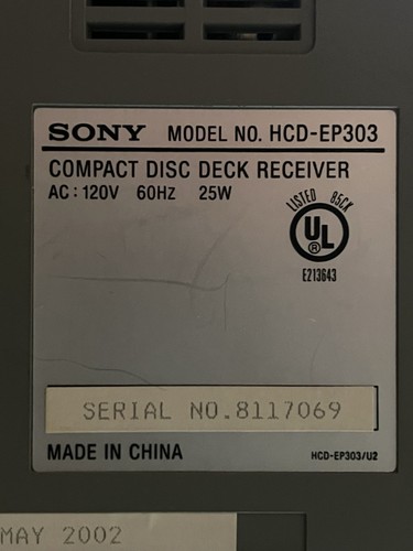 Sony CMT-EP303 Micro HiFi System W/ Remote AM/FM CD *Cassette - Picture 9 of 9