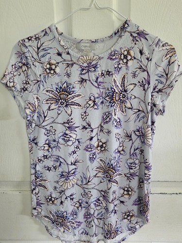 Women's Sz Small Cupio Casual Pullover Shirt Top Short  Sleeve Multicolor  - Picture 1 of 2