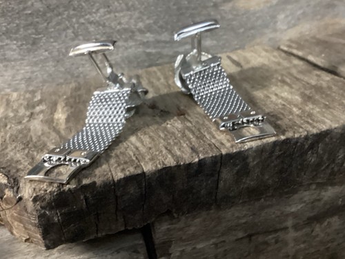 Vintage Knot Mesh Wrap Around Cufflinks 1970’s Mod - Picture 8 of 12